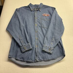 Vintage Mens Denim Motorcycle  Button Up 2007 Sturgis Jean Button Up- XL